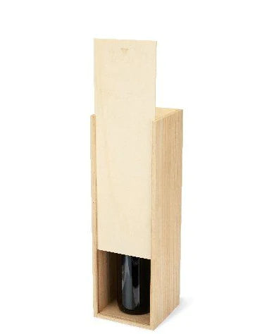 Wooden wine gift box with sliding lid (for 750ml standard wine bottle)