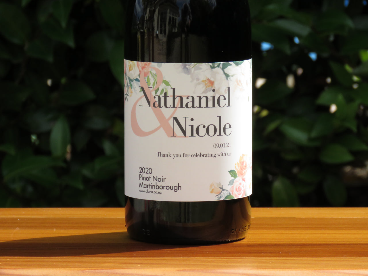 Personalised Wedding Wine - Pink